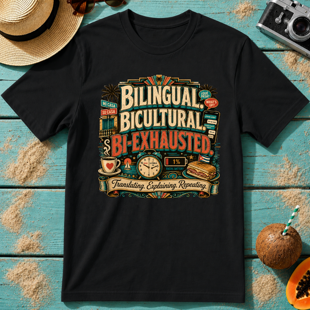 Bilingual, Bicultural, Bi-Exhausted T-Shirt
