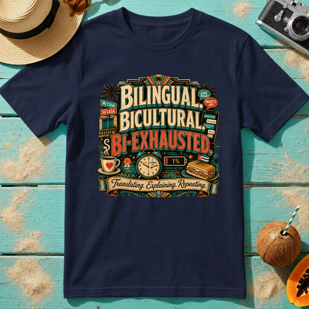 Bilingual, Bicultural, Bi-Exhausted T-Shirt
