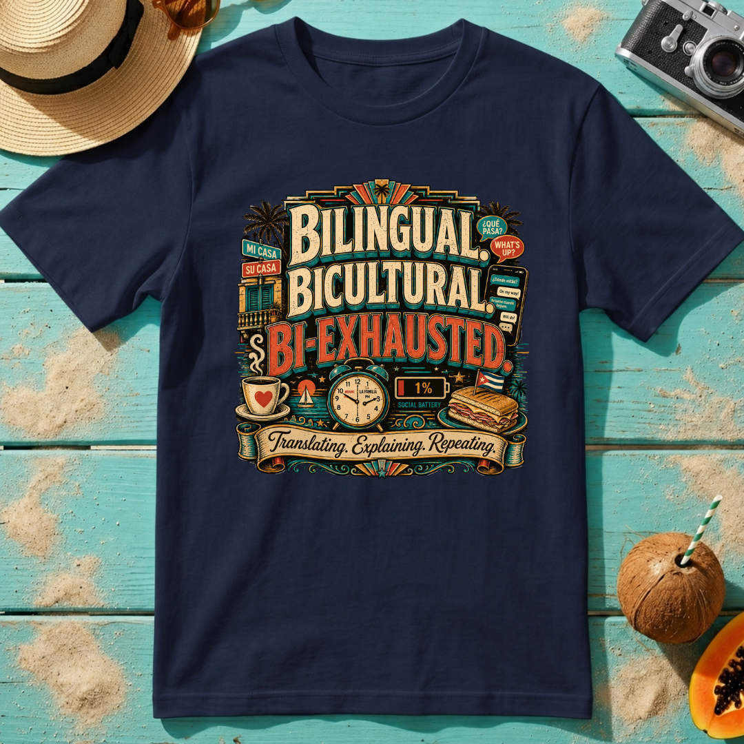Bilingual, Bicultural, Bi-Exhausted T-Shirt