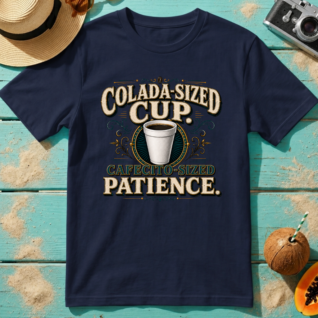 Colada-Sized Cup, Cafecito-Sized Patience.