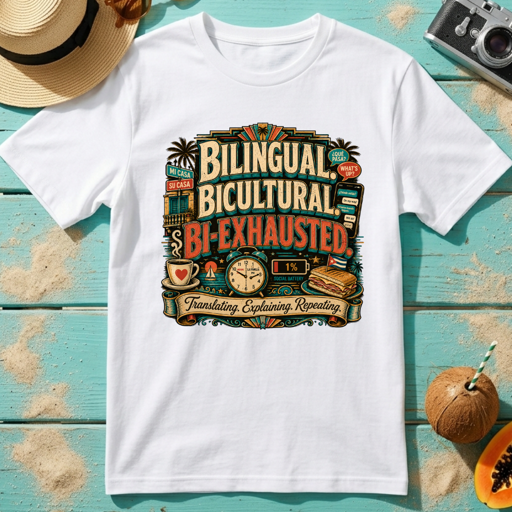 Bilingual, Bicultural, Bi-Exhausted T-Shirt